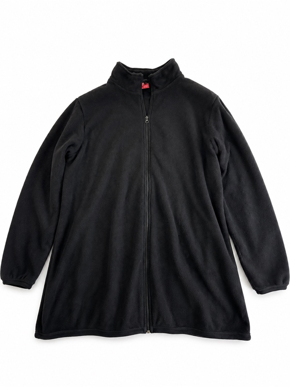 Black Full-Zip Fleece Jacket with pockets, Plus Size 4X